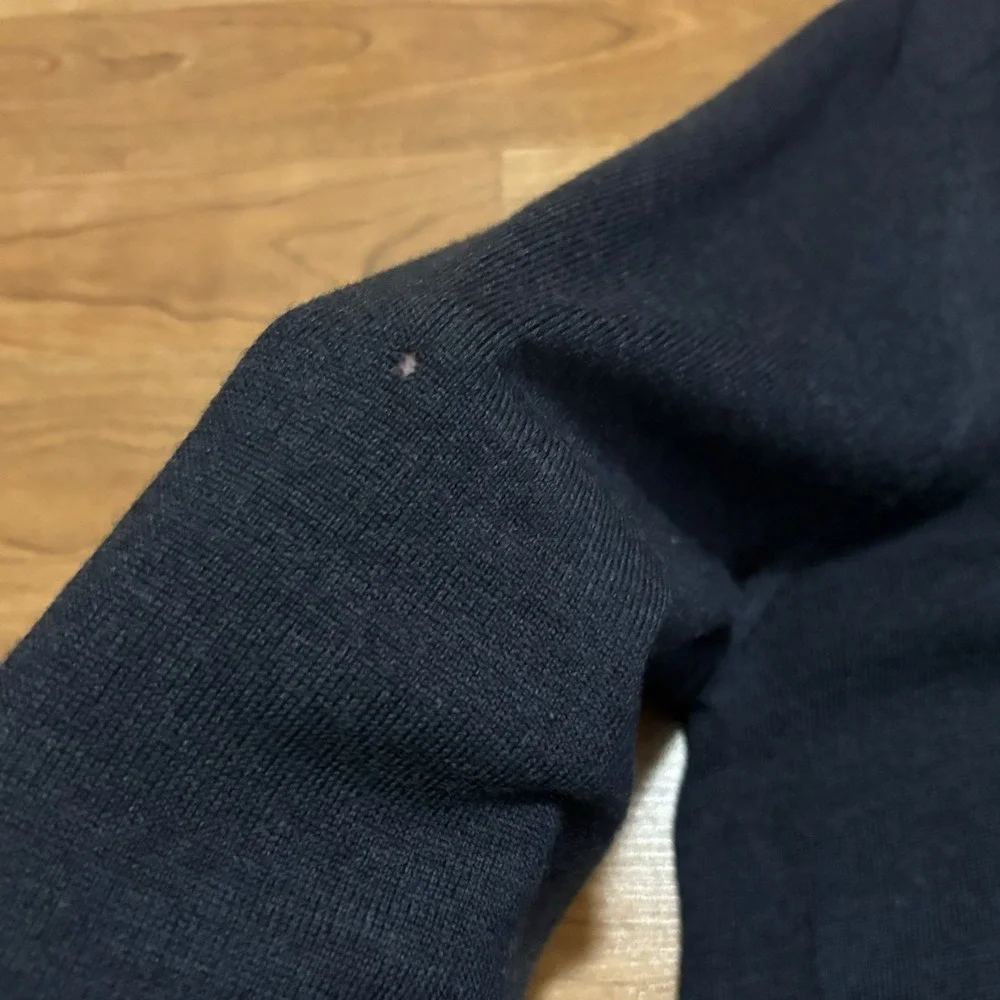 Rodd & Gunn Men Italian Yarn 100% Fine Merino Wool Sweater Navy Blue Large FLAW
